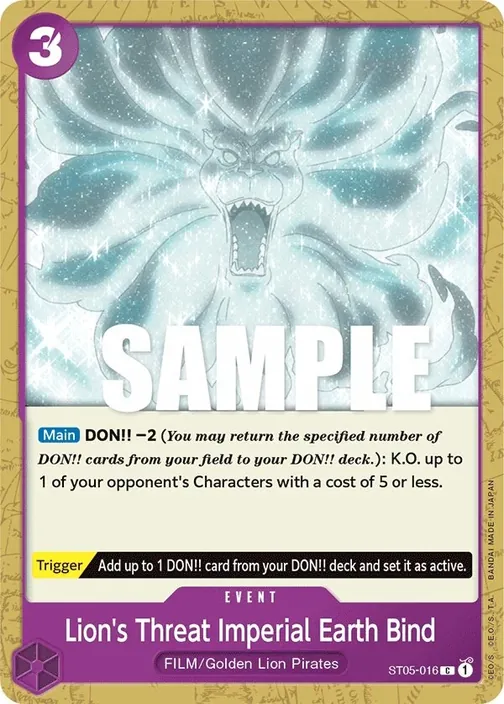 Carte One Piece anglaise ST05-016 Lion's Threat Imperial Earth Bind