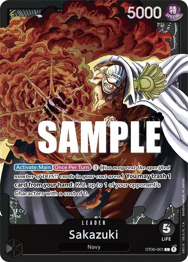 Carte One Piece anglaise Sakazuki ST06-001 L