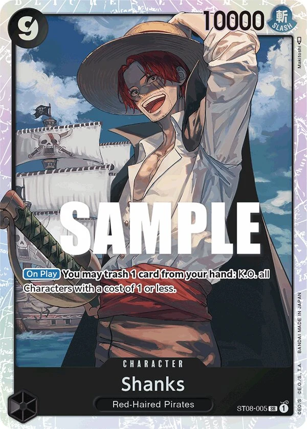 Carte One Piece anglaise Shanks ST08-005 SR