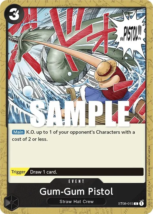 Carte One Piece anglaise ST08-015 Gum-Gum Pistol