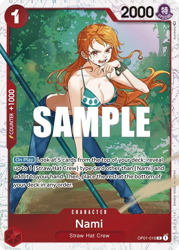 Carte One Piece anglaise Nami OP01-016 R
