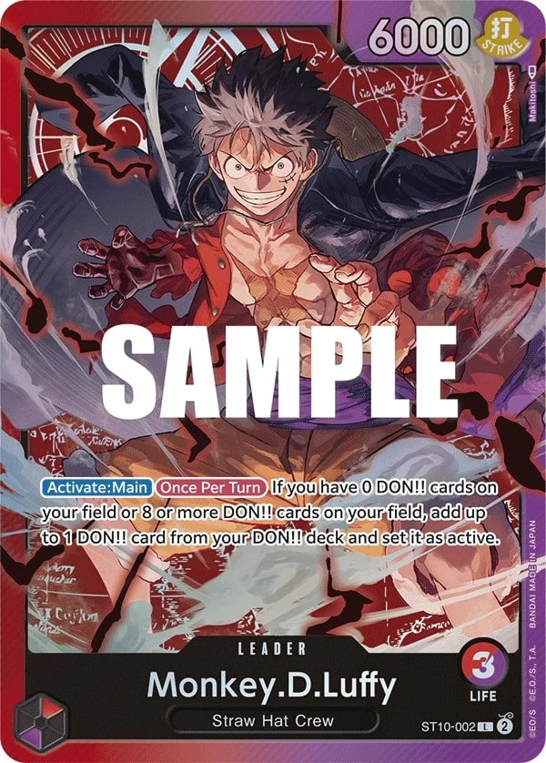 Carte One Piece anglaise Monkey.D.Luffy ST10-002 L