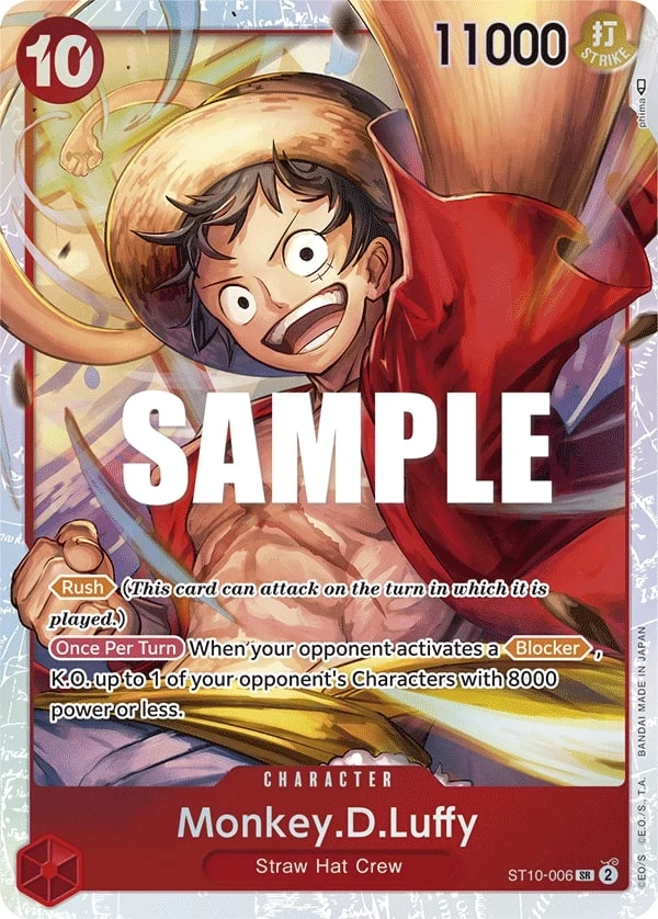 Carte One Piece anglaise Monkey.D.Luffy ST10-006 SR