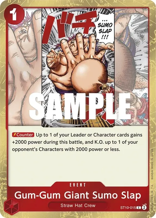 Carte One Piece anglaise ST10-015 Gum-Gum Giant Sumo Slap