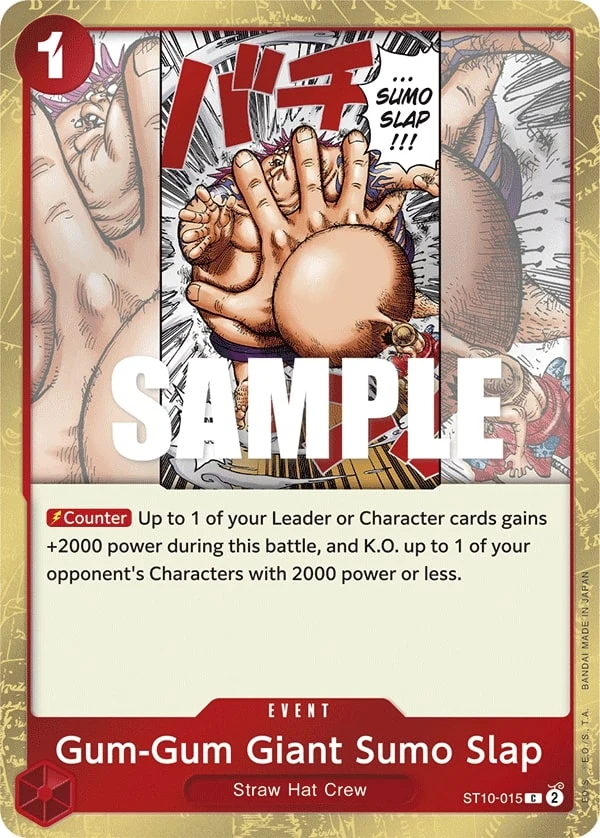 Carte One Piece anglaise Gum-Gum Giant Sumo Slap ST10-015 C
