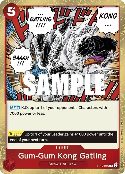Carte One Piece anglaise ST10-016 Gum-Gum Kong Gatling