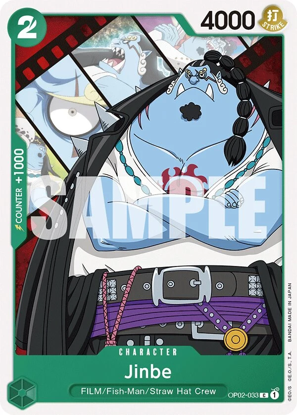 Carte One Piece anglaise Jinbe OP02-033 C