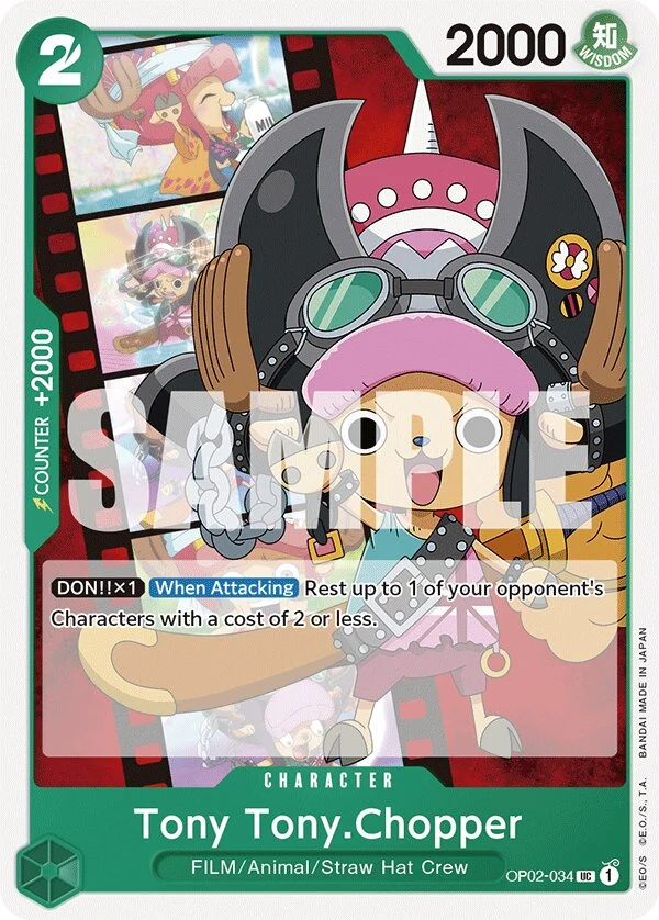 Carte One Piece anglaise Tony Tony.Chopper OP02-034 UC
