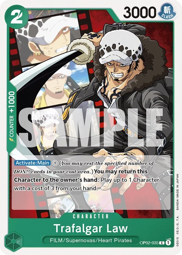 Carte One Piece anglaise Trafalgar Law OP02-035 C