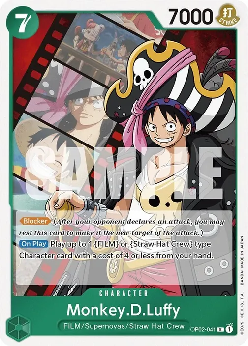 Carte One Piece anglaise OP02-041 Monkey.D.Luffy