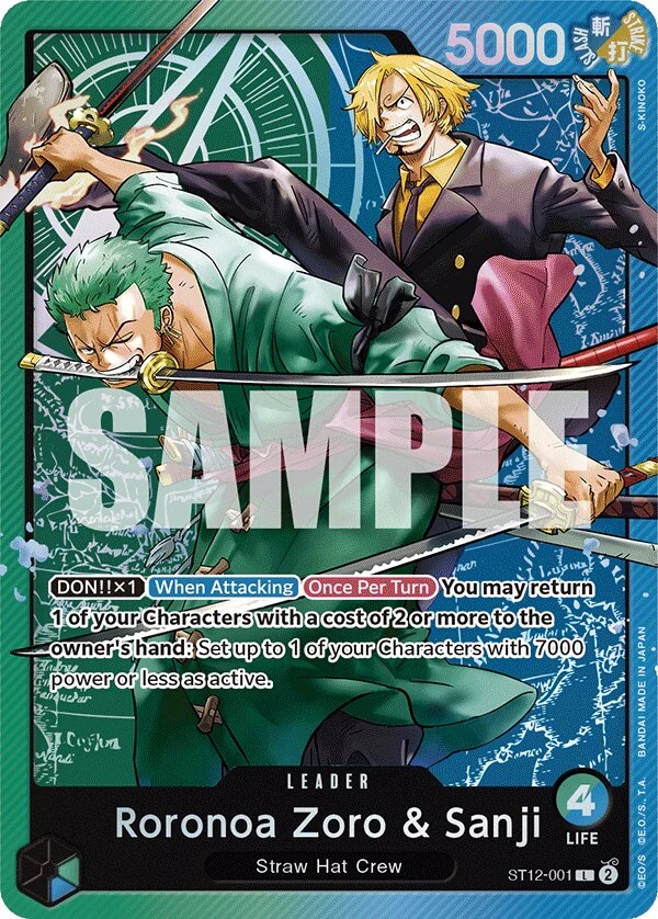 Carte One Piece anglaise Roronoa Zoro & Sanji ST12-001 L