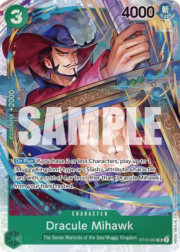 Carte One Piece anglaise Dracule Mihawk ST12-003 SR