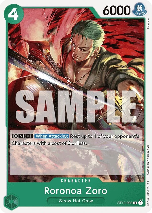 Carte One Piece anglaise Roronoa Zoro ST12-008 C