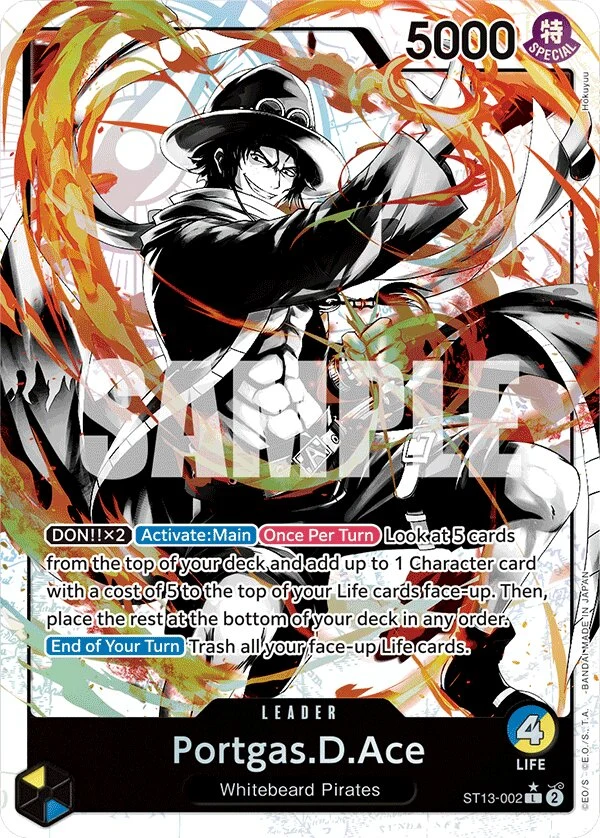 Carte One Piece anglaise Portgas.D.Ace ST13-002 L