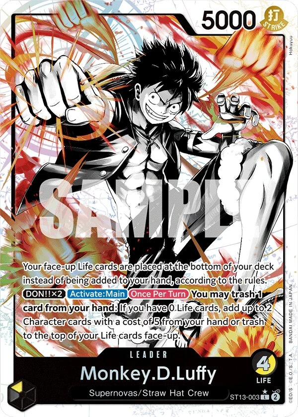 Carte One Piece anglaise Monkey.D.Luffy ST13-003 L