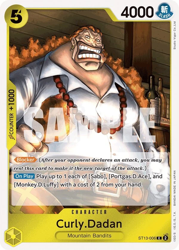 Carte One Piece anglaise Curly.Dadan ST13-006 C