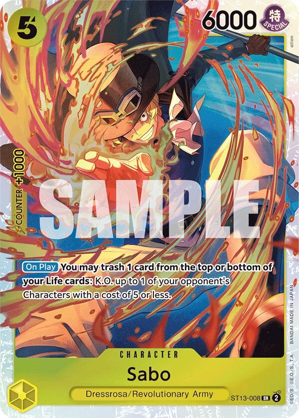 Carte One Piece anglaise Sabo ST13-008 SR