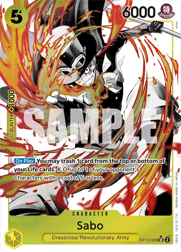 Carte One Piece anglaise Sabo ST13-008 SR