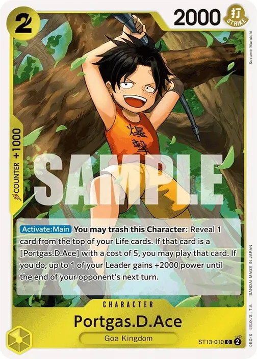 Carte One Piece anglaise ST13-010 Portgas.D.Ace