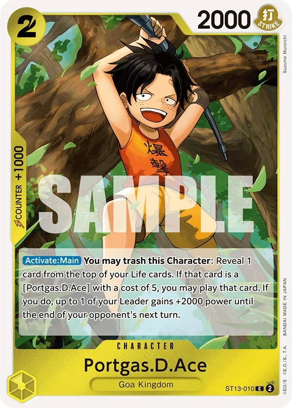 Carte One Piece anglaise Portgas.D.Ace ST13-010 C