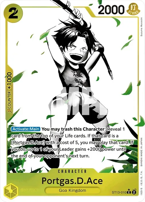 Carte One Piece anglaise ST13-010 Portgas.D.Ace (version 2)