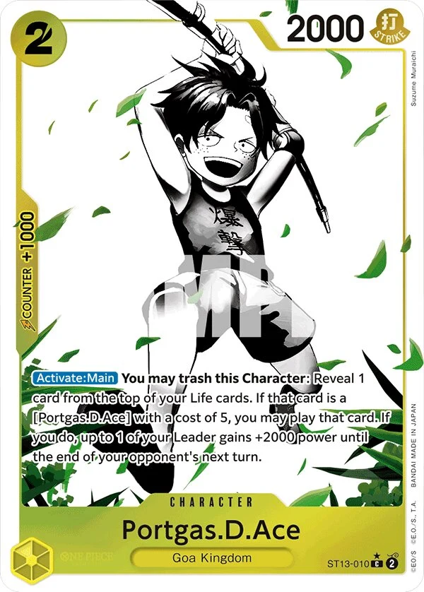 Carte One Piece anglaise Portgas.D.Ace ST13-010 C
