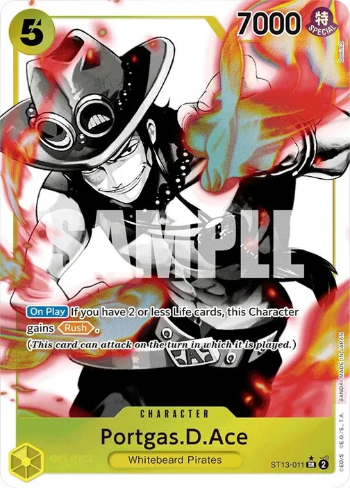 Carte One Piece anglaise ST13-011 Portgas.D.Ace (version 2)