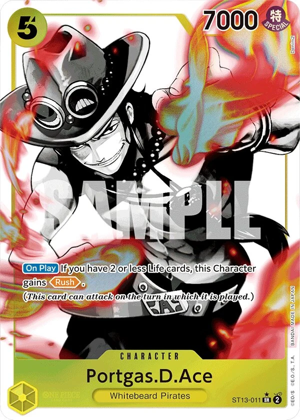 Carte One Piece anglaise Portgas.D.Ace ST13-011 SR