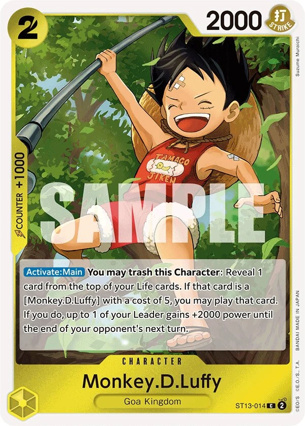 Carte One Piece anglaise Monkey.D.Luffy ST13-014 C