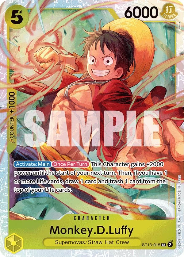 Carte One Piece anglaise Monkey.D.Luffy ST13-015 SR
