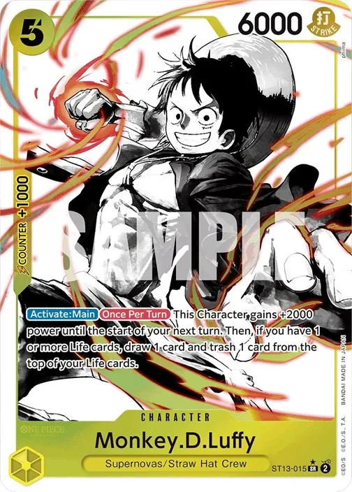 Carte One Piece anglaise ST13-015 Monkey.D.Luffy (version 2)