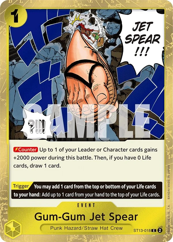 Carte One Piece anglaise Gum-Gum Jet Spear ST13-018 C