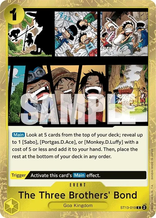 Carte One Piece anglaise ST13-019 The Three Brothers' Bond