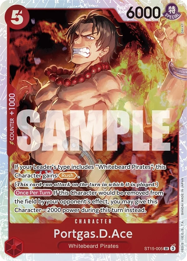 Carte One Piece anglaise Portgas.D.Ace ST15-005 SR