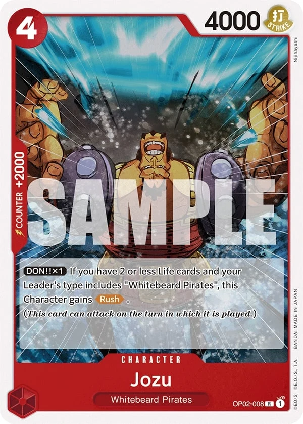 Carte One Piece anglaise Jozu OP02-008 R