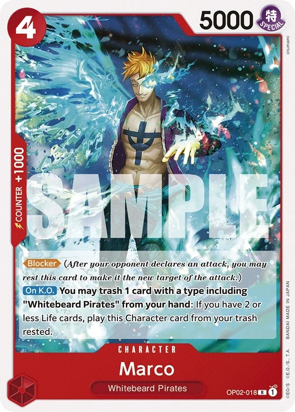 Carte One Piece anglaise Marco OP02-018 R