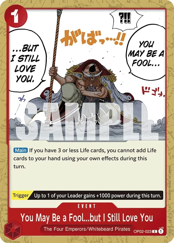 Carte One Piece anglaise You May Be a Fool...but I Still Love You OP02-023 C