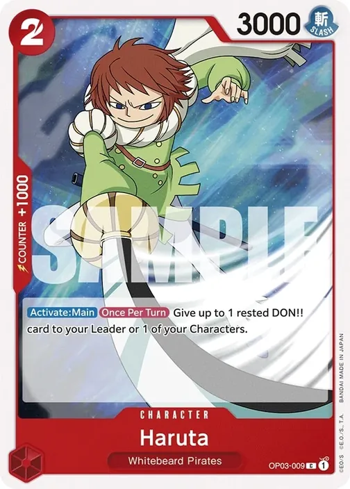 Carte One Piece anglaise OP03-009 Haruta (version 2)