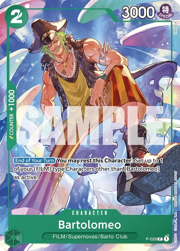 Carte One Piece anglaise Bartolomeo P-029 P