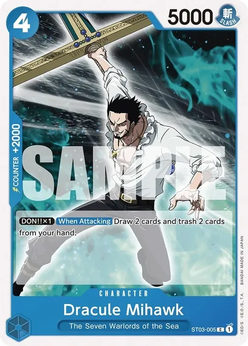 Carte One Piece anglaise ST03-005 Dracule Mihawk (version 3)