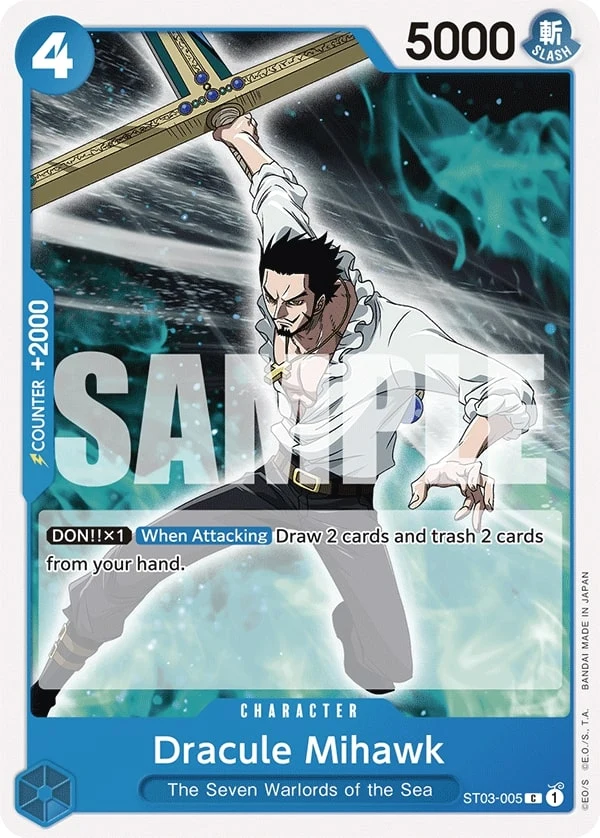 Carte One Piece anglaise Dracule Mihawk ST03-005 C