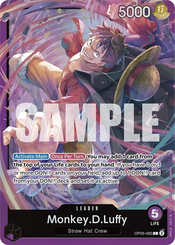 Carte One Piece anglaise Monkey.D.Luffy OP05-060 L