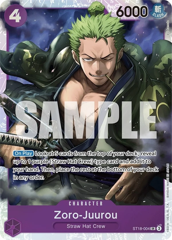 Carte One Piece anglaise Zoro-Juurou ST18-004 SR