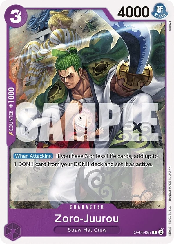 Carte One Piece anglaise Zoro-Juurou OP05-067 R