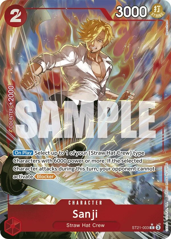 Carte One Piece anglaise Sanji ST21-003 C