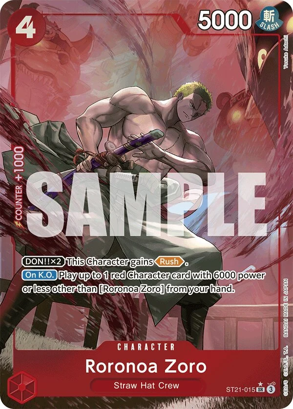 Carte One Piece anglaise Roronoa Zoro ST21-015 SR