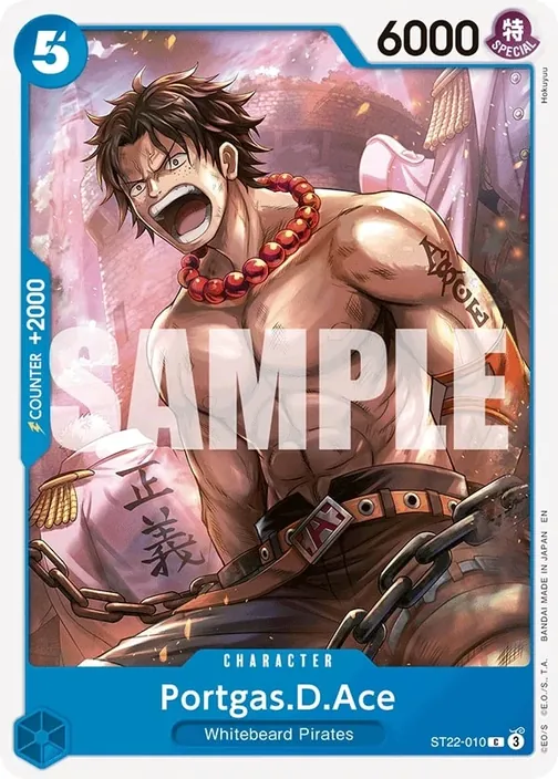 Carte One Piece anglaise ST22-010 Portgas.D.Ace