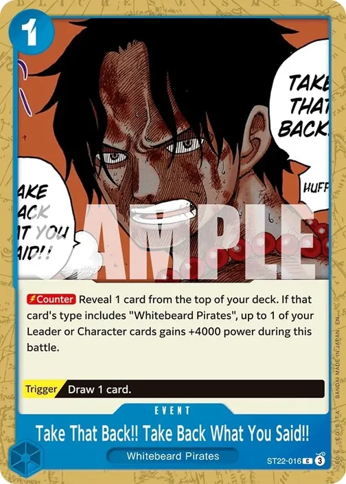 Carte One Piece anglaise ST22-016 Take That Back!! Take Back What You Said!!
