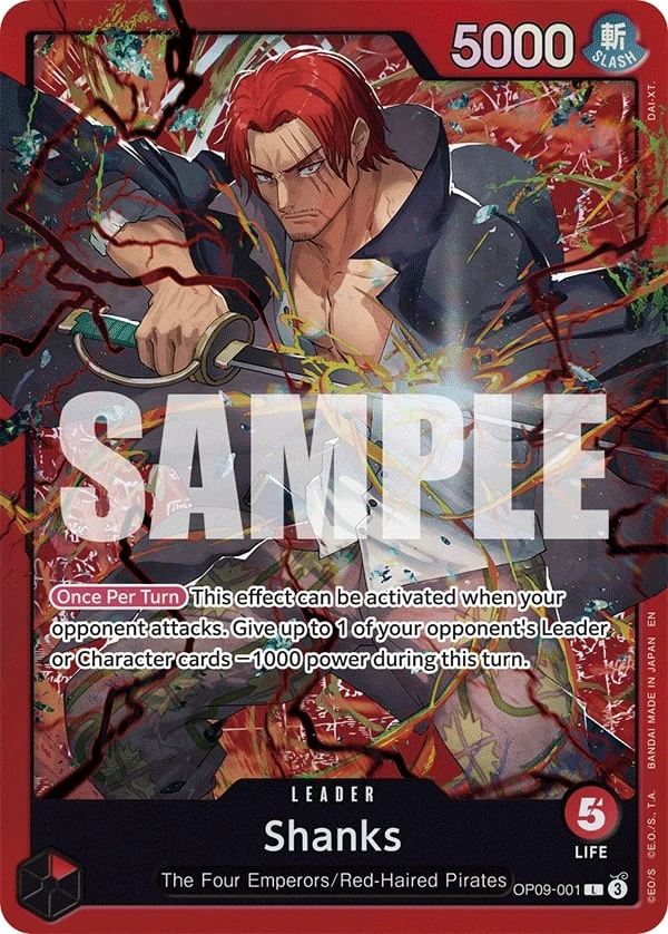 Carte One Piece anglaise Shanks OP09-001 L