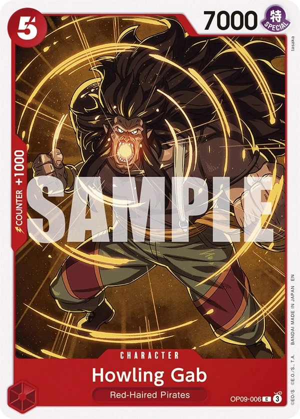 Carte One Piece anglaise Howling Gab OP09-006 C